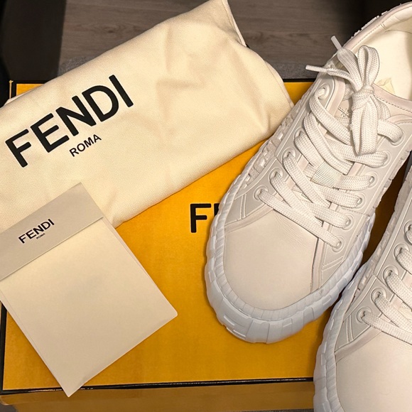 Fendi Embroidered Sneakers White 37 - Picture 3 of 5